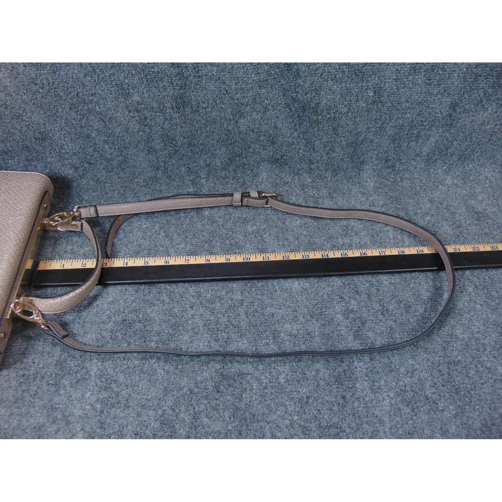 Dune‎ London Satchel Bag Taupe Snakeskin Metallic Crossbody Pouch FLAW READ